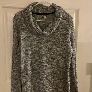 MERONA Brand Cowl Neck Sweater, black & white sweater, size L